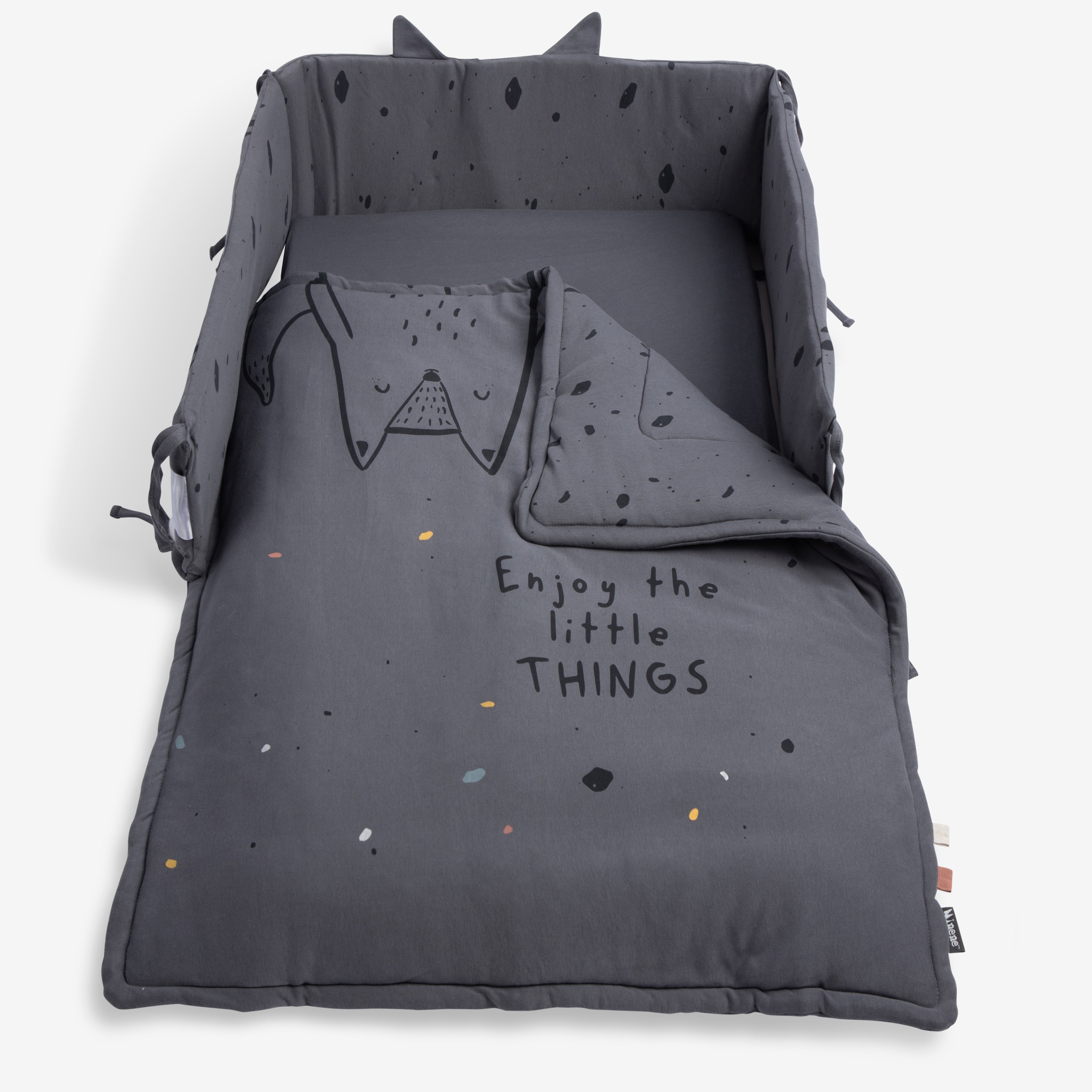 Baby Bed Bundle - Jungle Story (Fitted sheet + large quilt blanket + bed bumper)