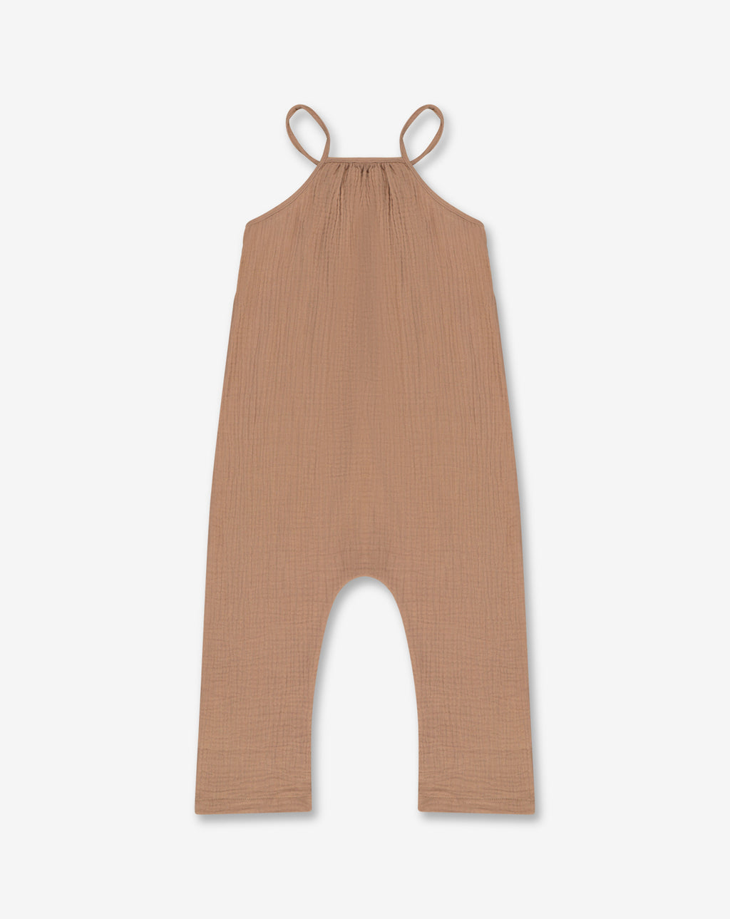Girls Spaghetti Tie Strap Overall - Muslin