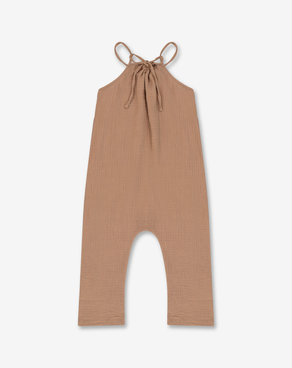 Girls Spaghetti Tie Strap Overall - Muslin