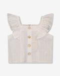 Woven Top With Raffels Straps H