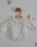 Bodysuit With Embroidery Ruffle Collar BR