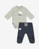 Flannel Bodysuit & Pants Set D1