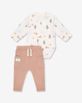 Flannel Bodysuit & Pants Set D1