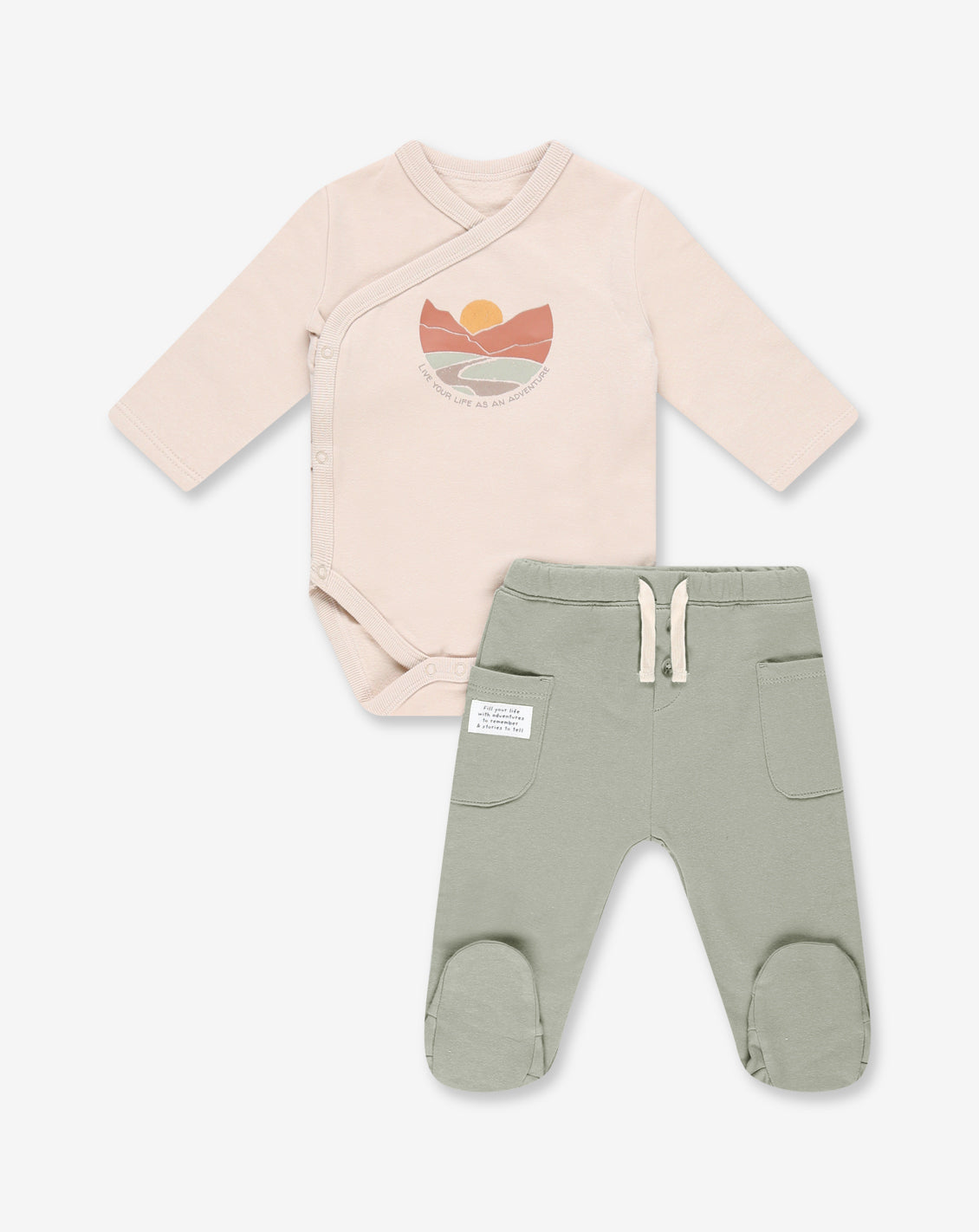 Flannel Bodysuit & Pants Set D4