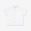 เสื้อเชิ้ตแขนสั้นผ้าทอติดกระดุมสำหรับเด็กผู้ชาย (WB)