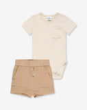 Boys Bodysuit & Muslin Short Pants Set WB15