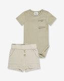 Boys Bodysuit & Muslin Short Pants Set WB15