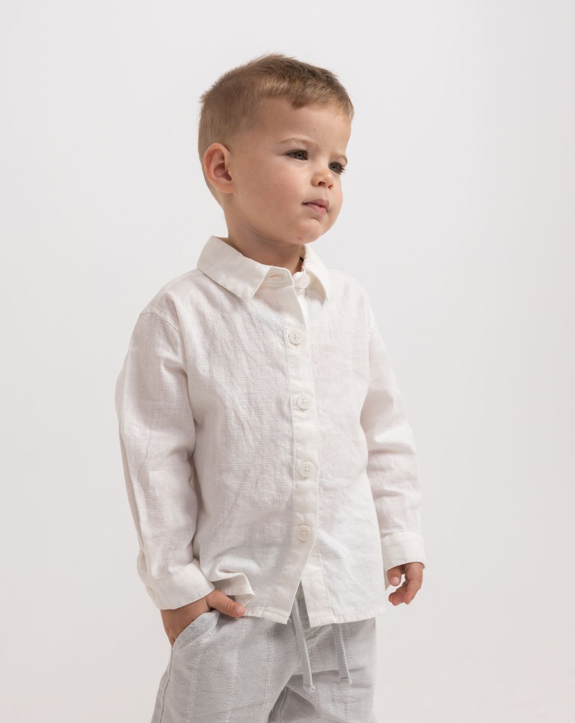Long Sleeve Linen Button Down Shirt WB - WB10