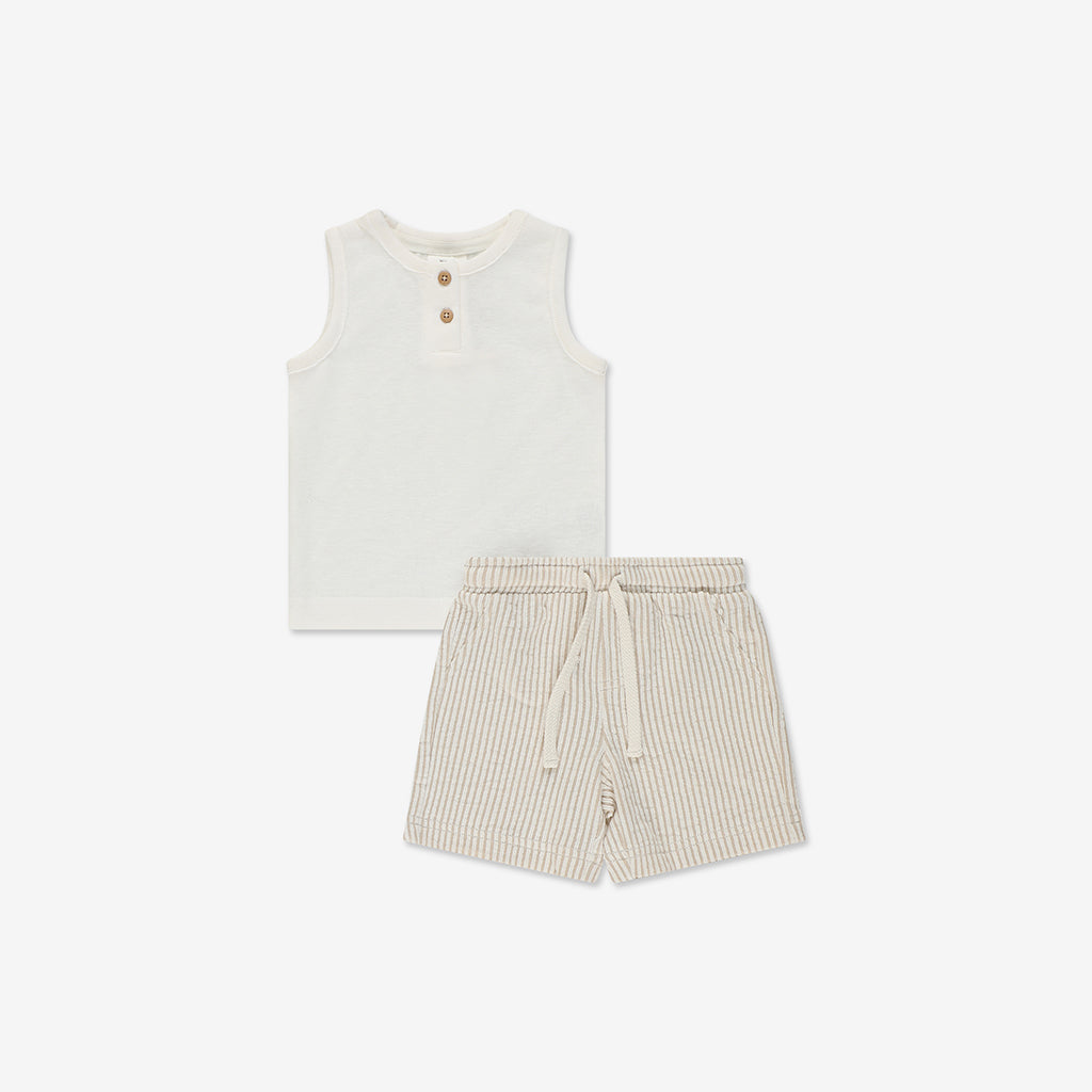 Tank Top & Striped Jogger Shorts Pants WB22
