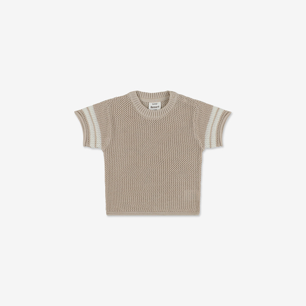 Oversize Crochet T-Shirt with Stripes CR3