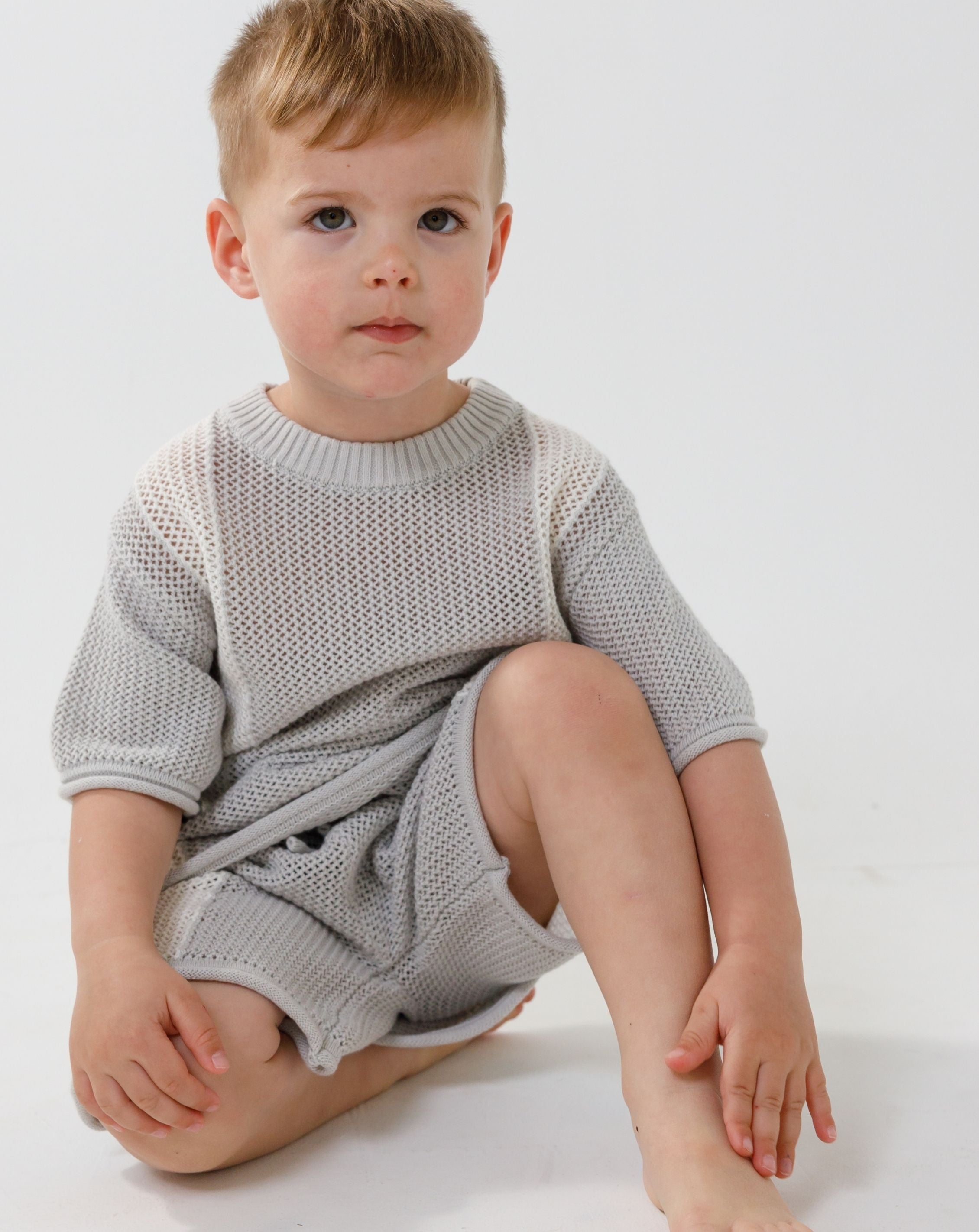 Oversize Crochet T-Shirt with Stripes CR3
