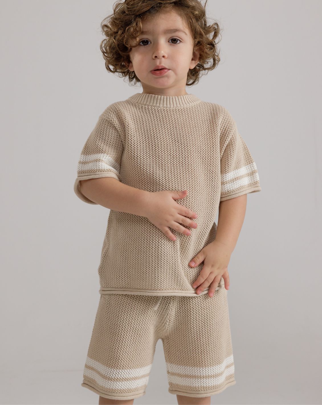 Oversize Crochet T-Shirt with Stripes CR - CR5