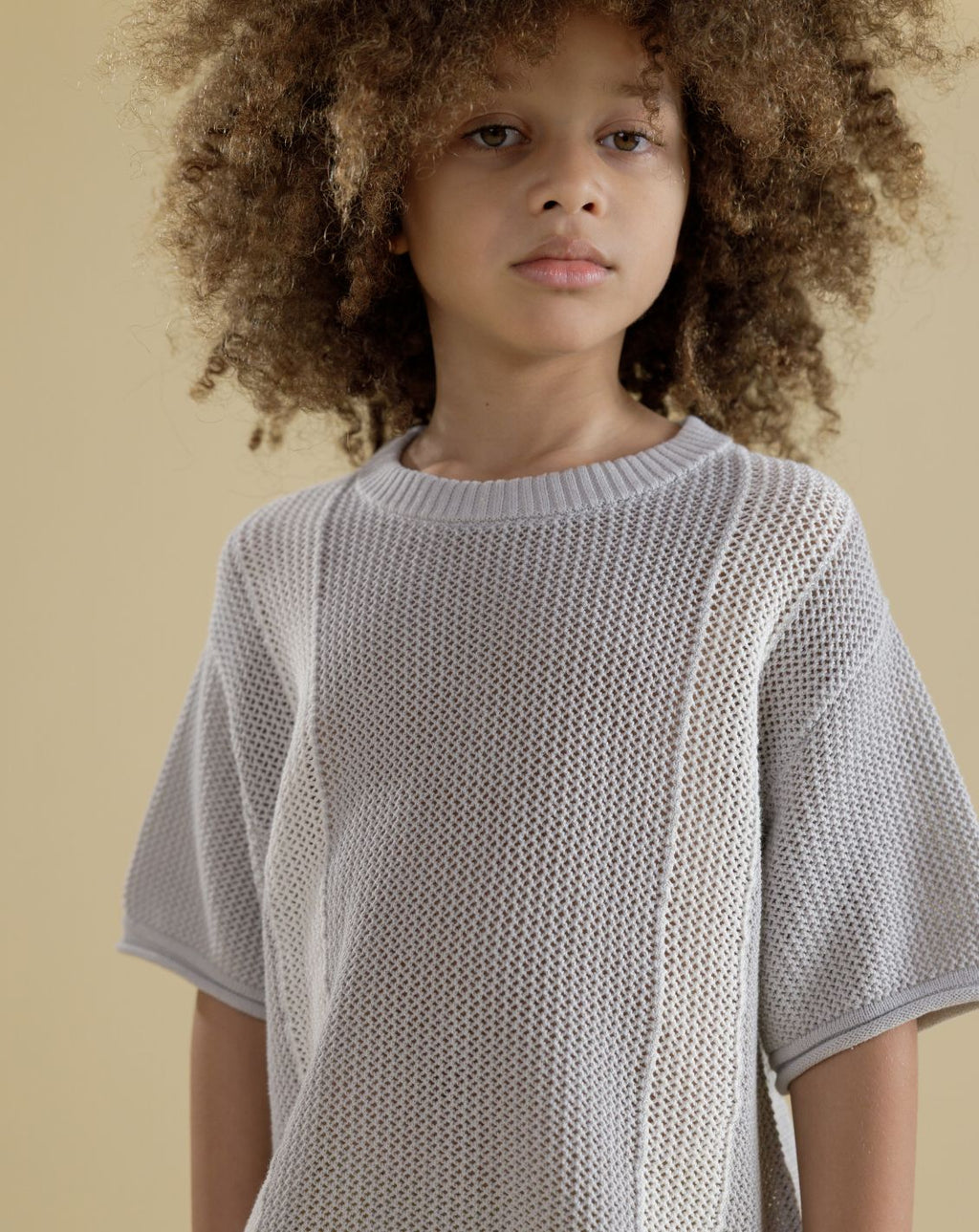 Oversize Crochet T-Shirt with Stripes CR - CR5