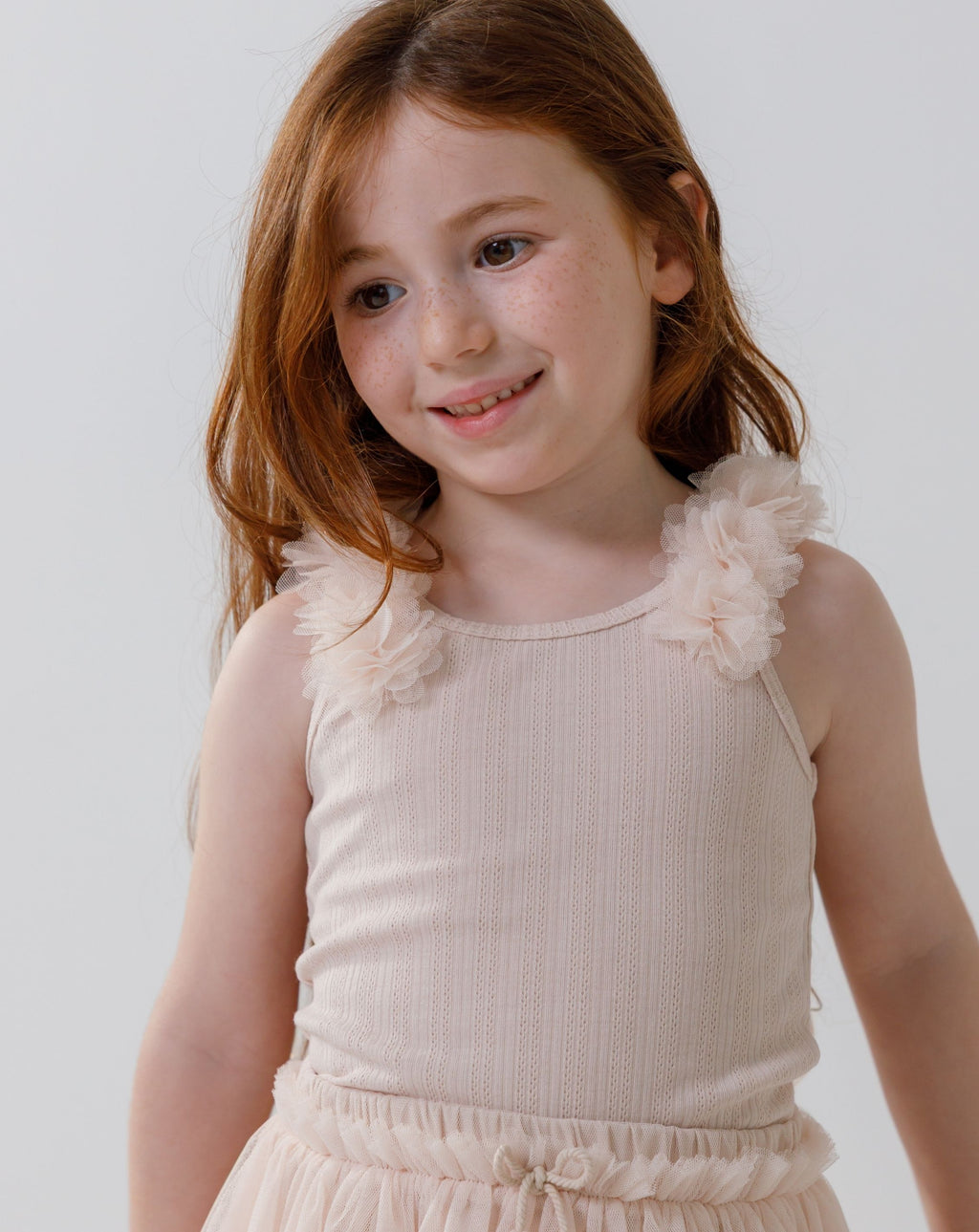 Tank Top With 3D Tulle Flowers H