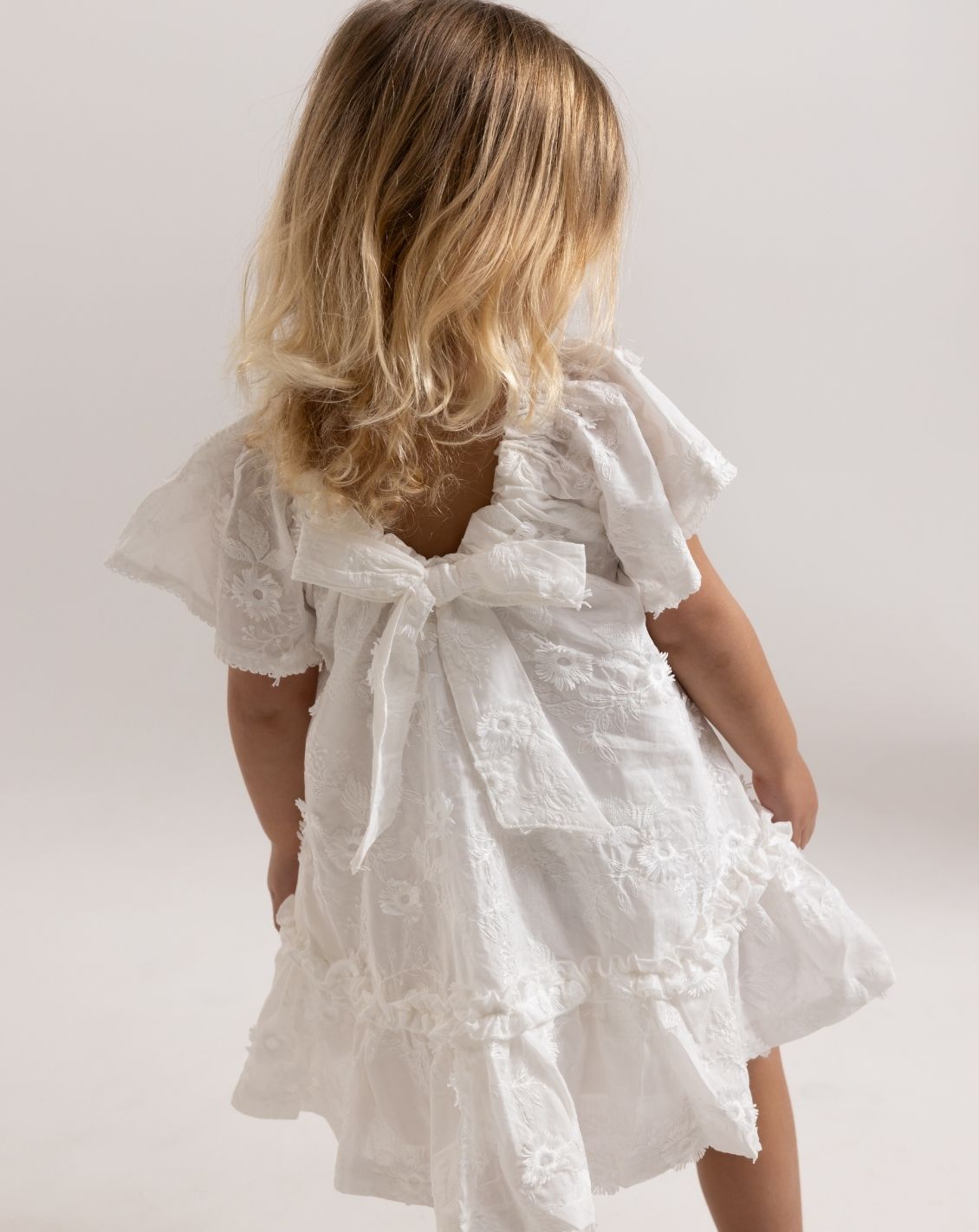 Embroidered Short Sleeve Dress & Bloomers Set + Headband H6