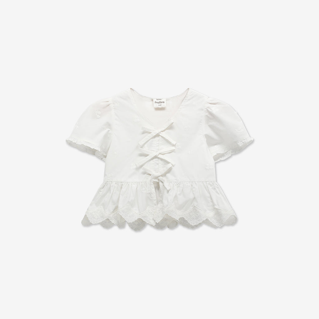 Peplum & Bows Woven Shirt H - H14