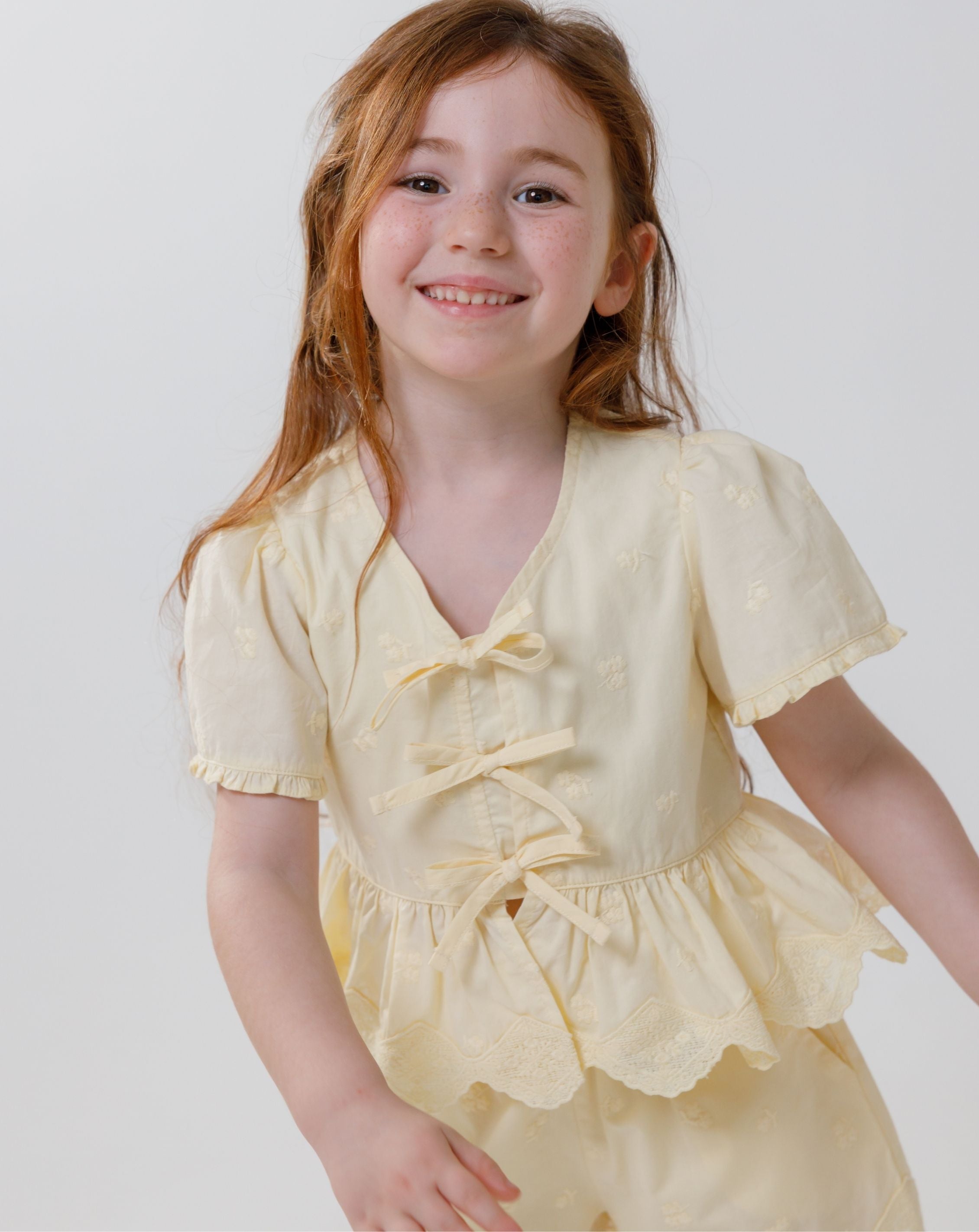 Peplum & Bows Woven Shirt H - H14