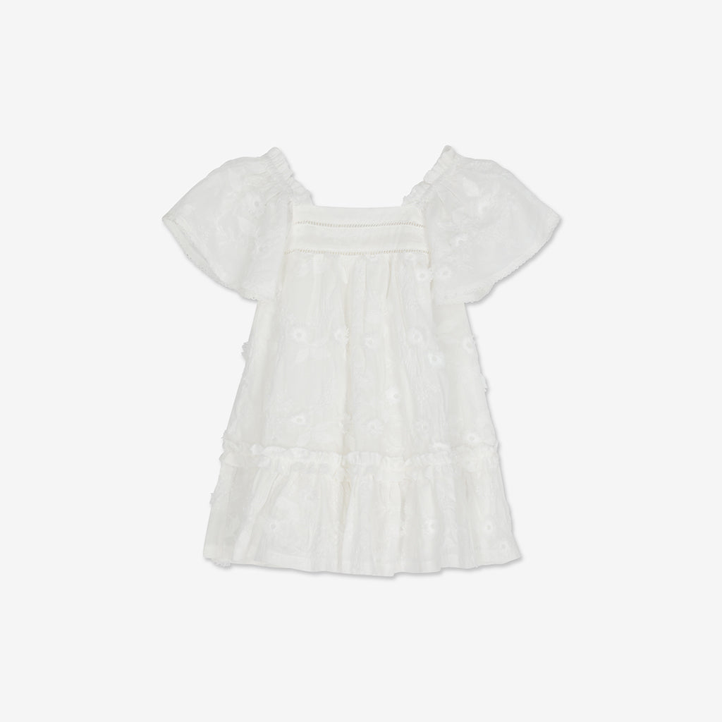 Embroidered Short seeve Mini Dress H - H17