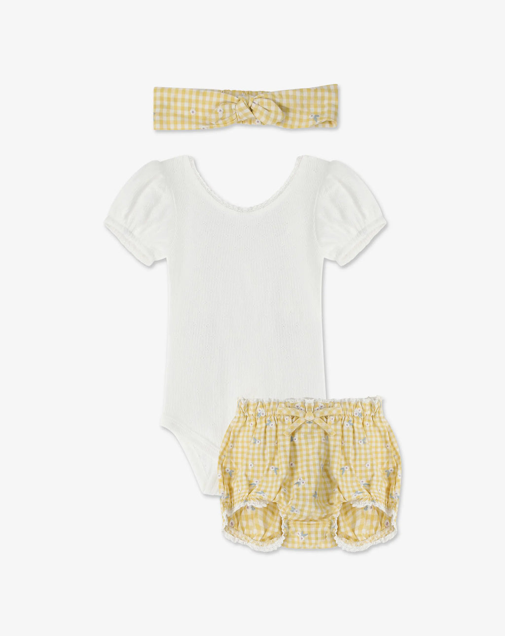 Puff Sleeves Bodysuit & Bloomers + Headband H26