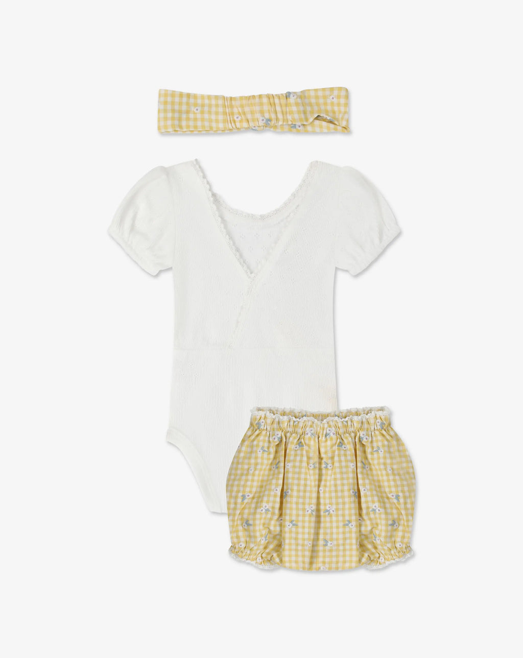 Puff Sleeves Bodysuit & Bloomers + Headband H26