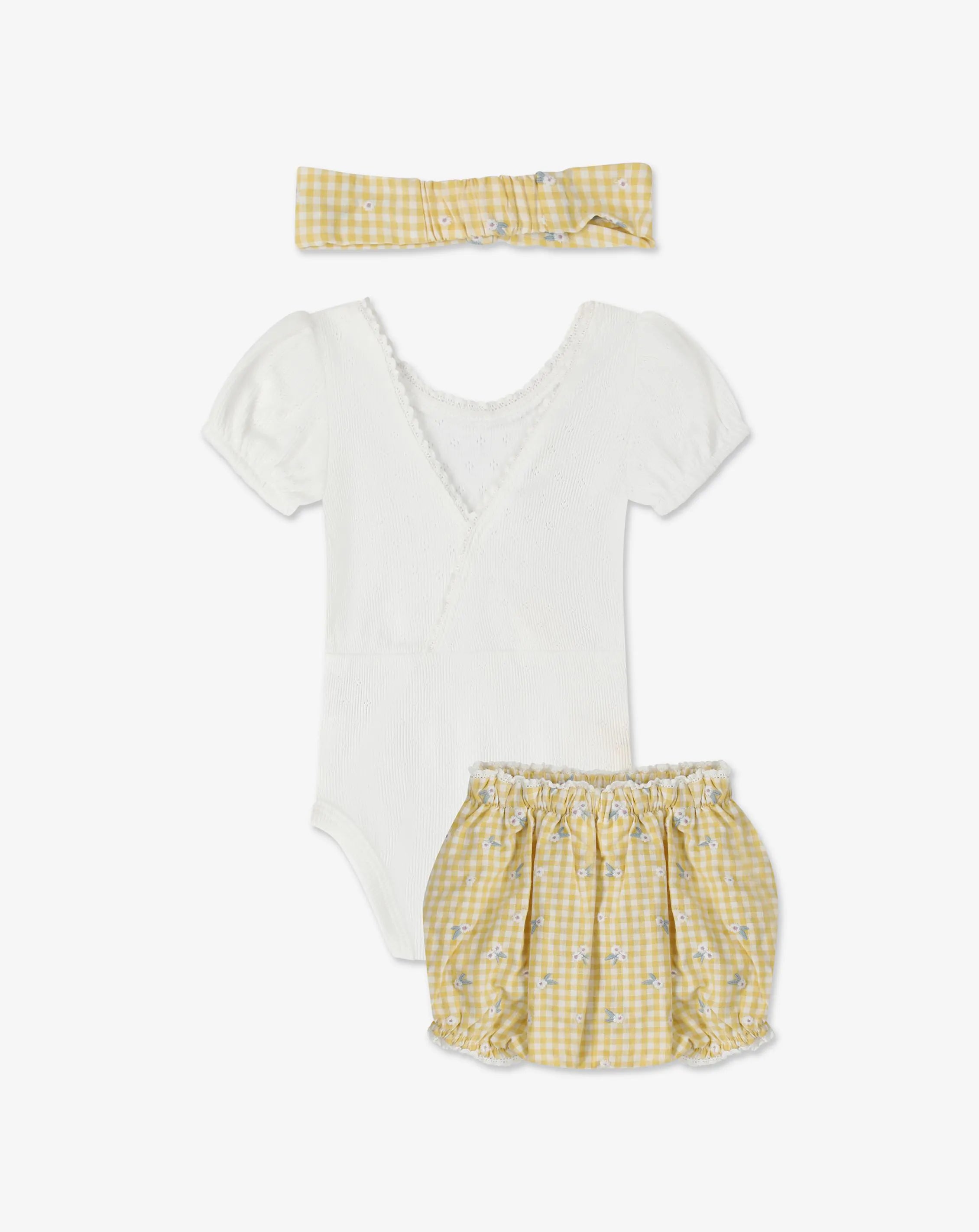 Puff Sleeves Bodysuit & Bloomers + Headband H26