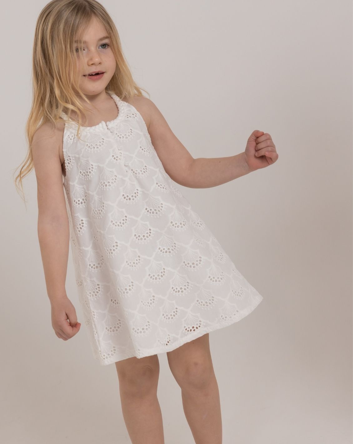 Embroidered Dress With Braid Strap H34