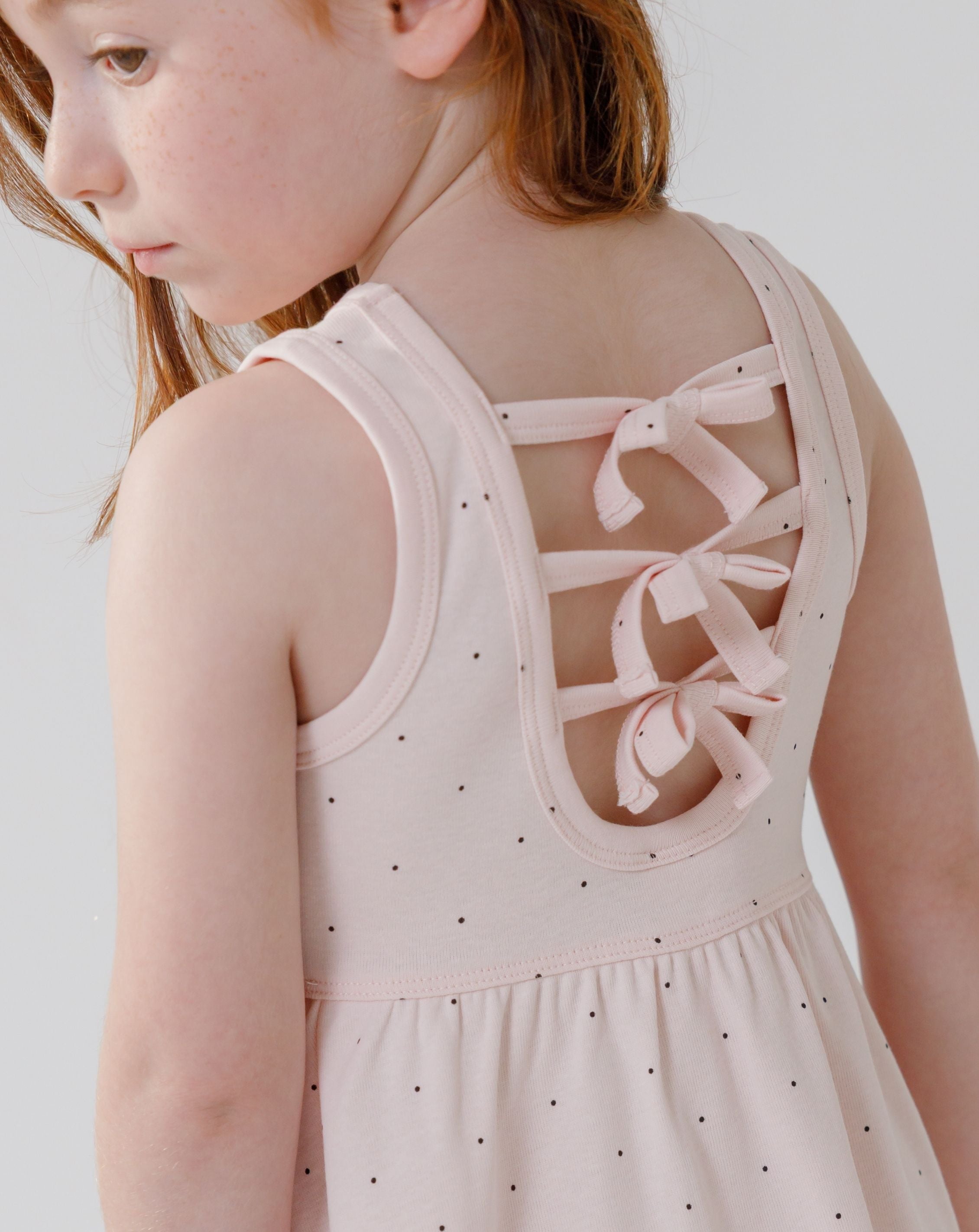 Ribbed Dres With Back Bows H - H36