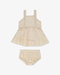 Embroidered Strappy Dress & Bloomers Set - H40