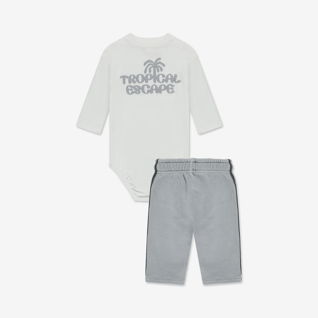 Bodysuit+ Washed Woven Short Pants Set NT