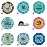 SuperSOSO! CARTOONS Round Plates - Boy-ish