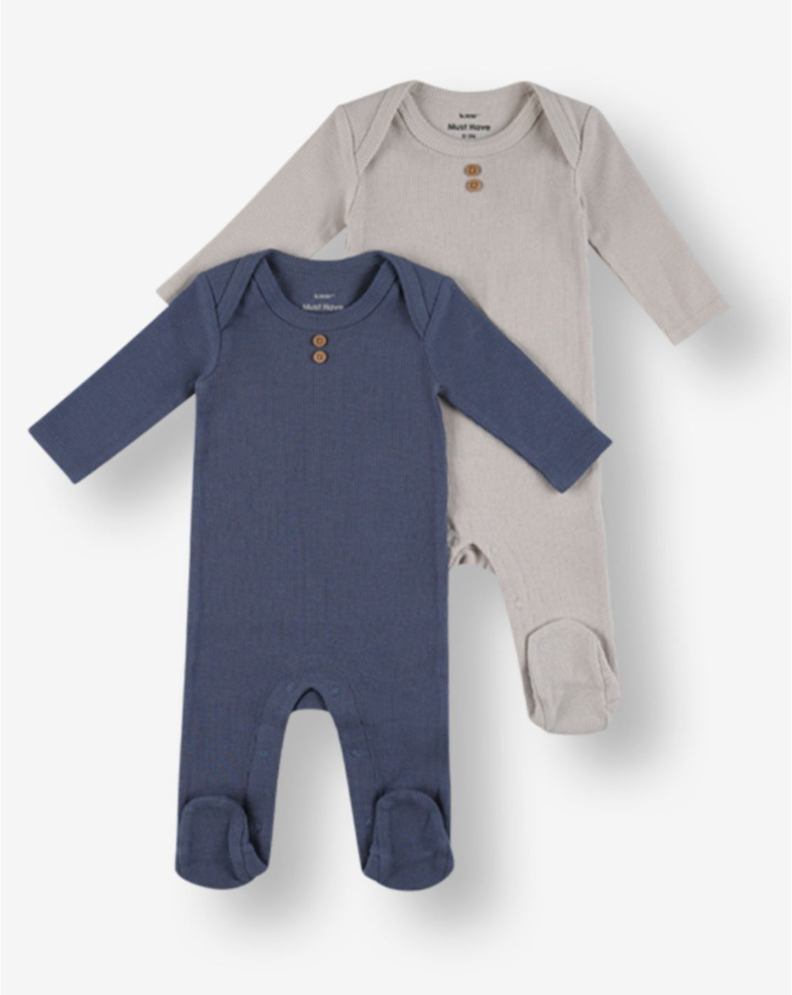 2 Pack Pointelle & Pique Overalls P