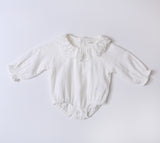 Bodysuit With Embroidery Ruffle Collar BR