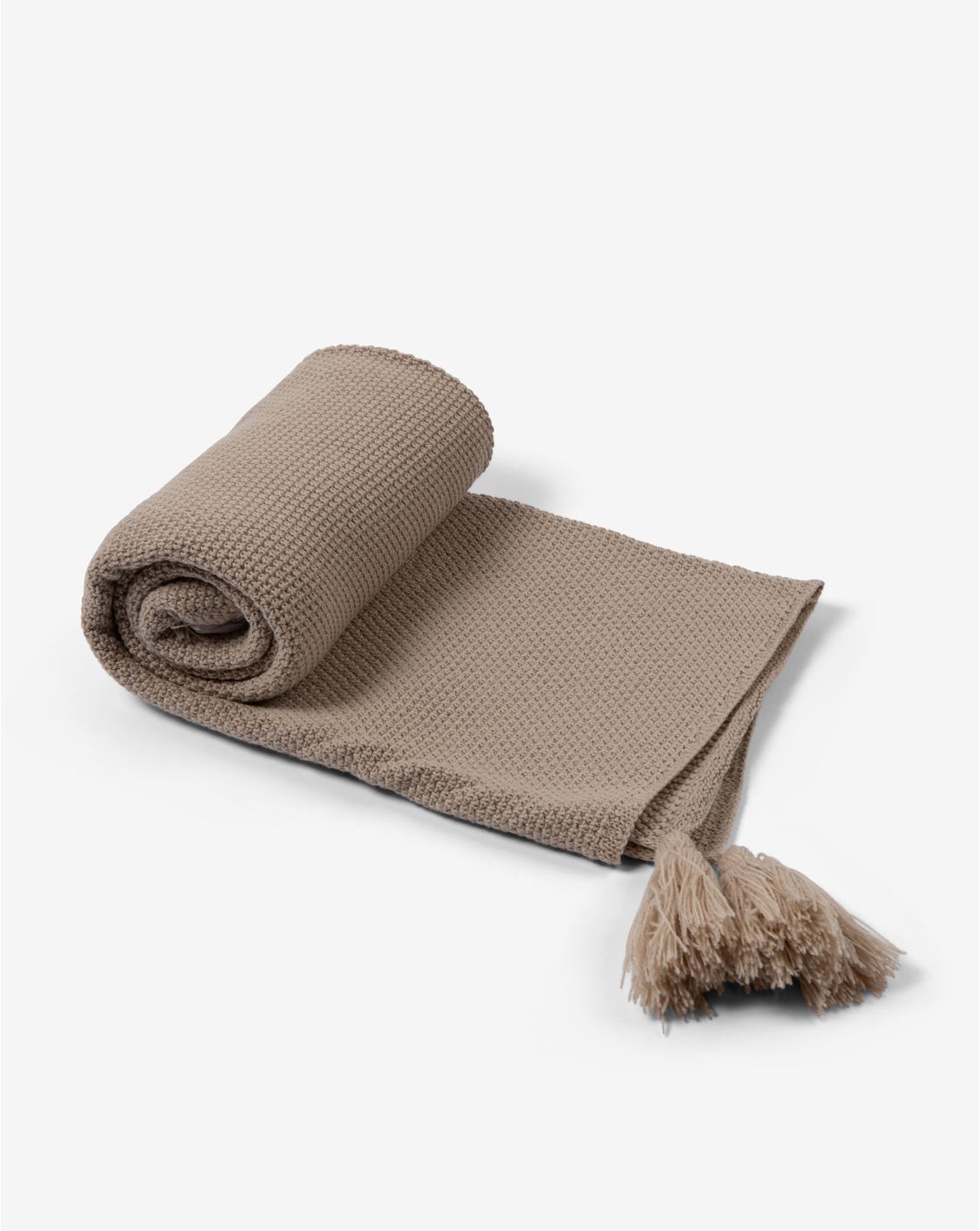 KNITTED BLANKET WITH TASSELS 100x85cm