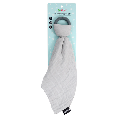 Bamboo Muslin with Silicone Baby Teething Ring
