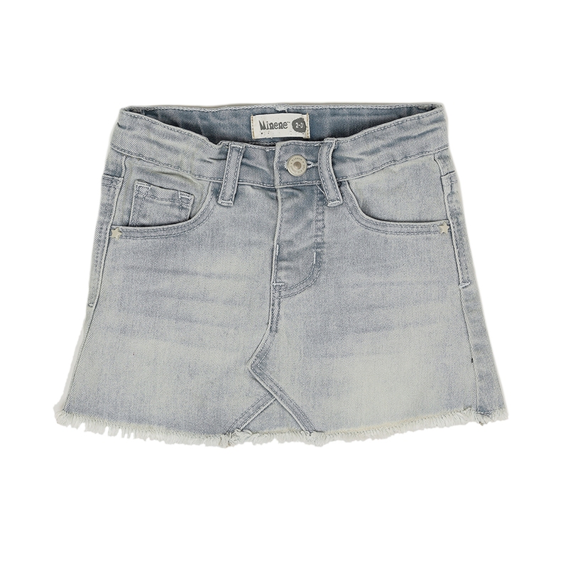 Skirt With Cut J, Jeans - Light Blue