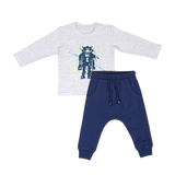 Shirt & Pants Set KC - Light Gray Melange