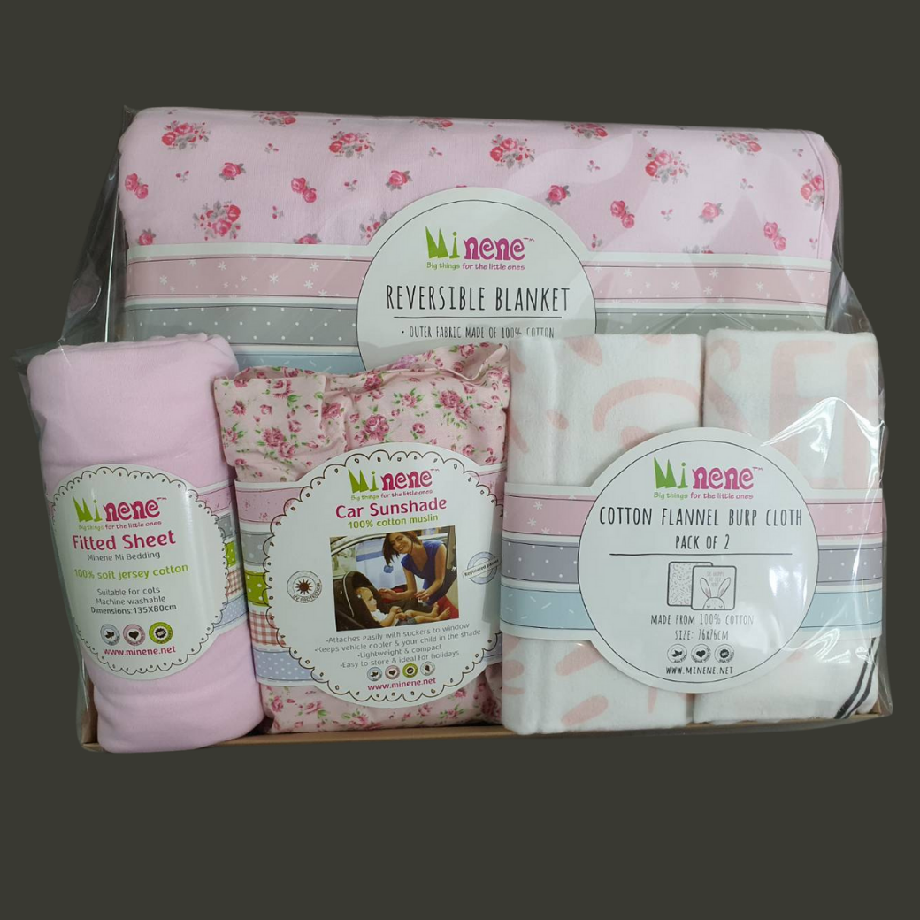 Pink Floral Newborn Gift Set