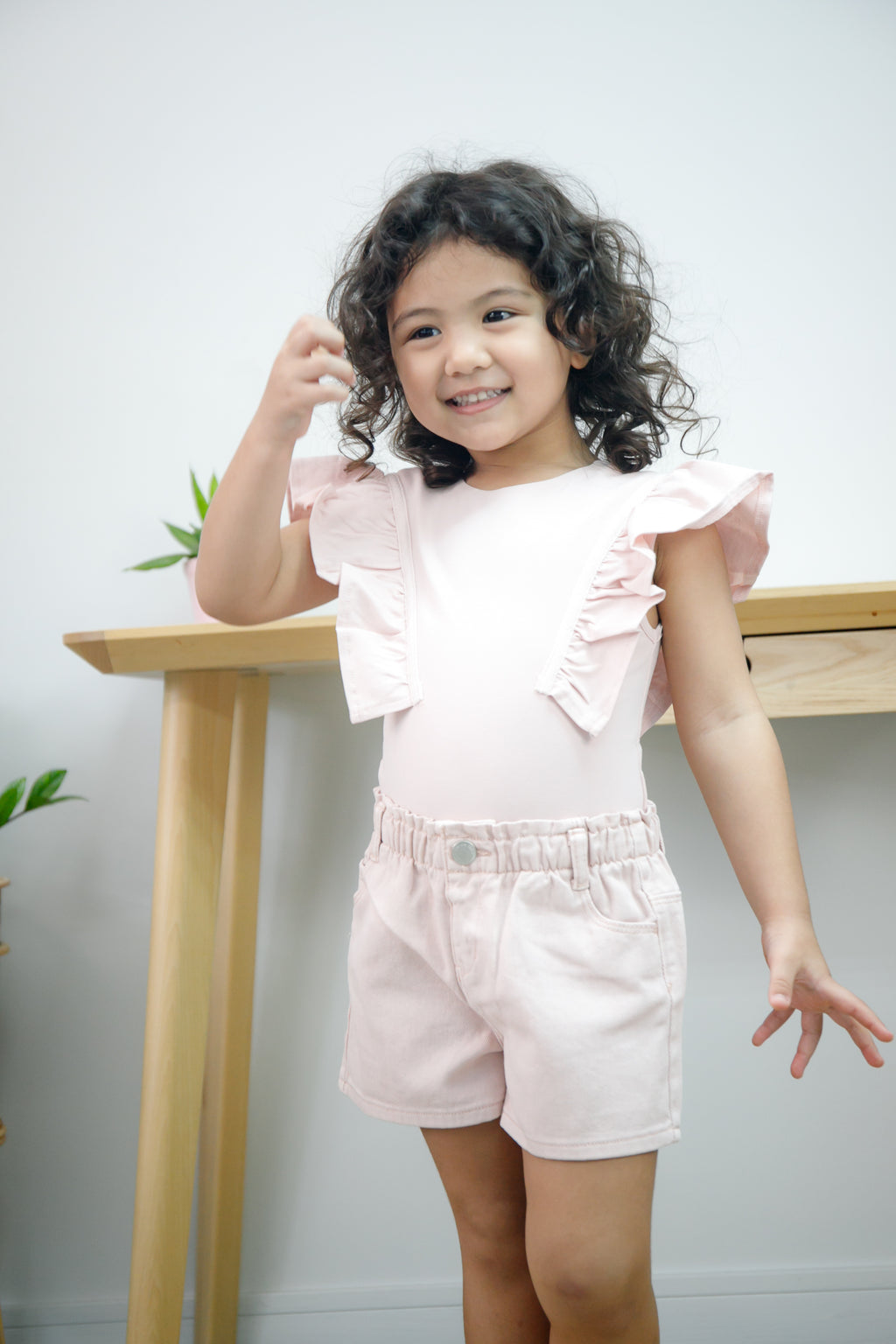 Bodysuit with Ruffle Sleeves