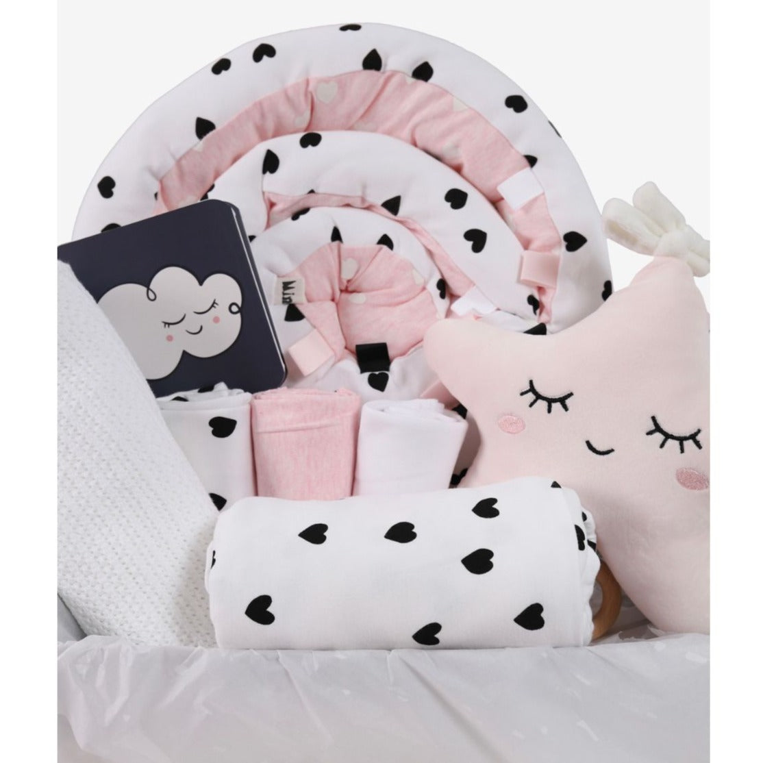 Pink Heart Gift Set For A Baby Girl